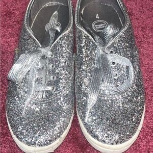 Wonder Nation Kids Sparkly Silver Sneakers